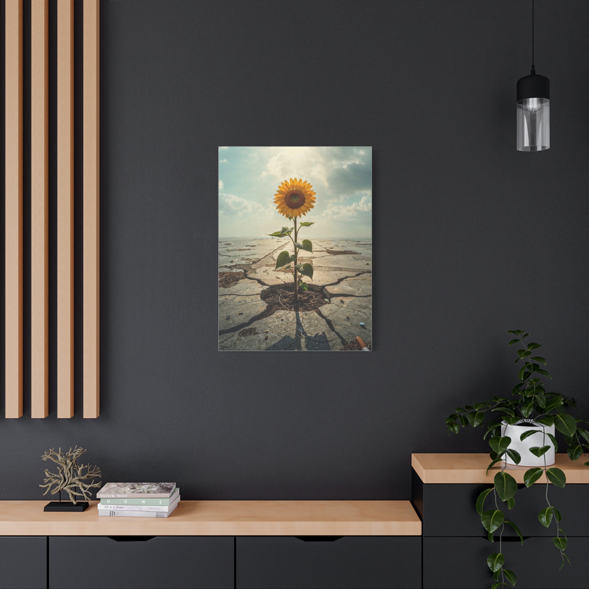 Inspirational Sunflower Canvas Wall Art.