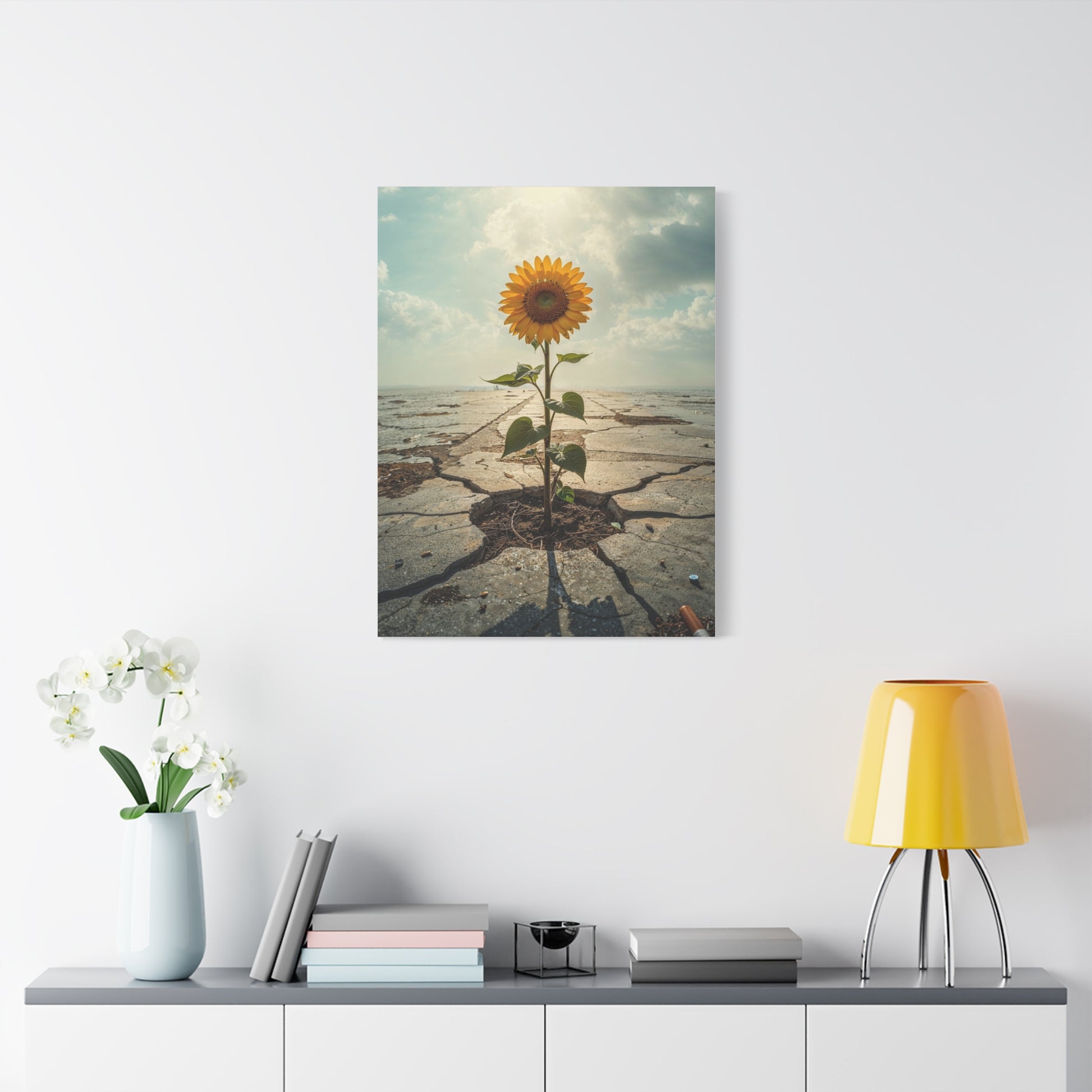 Inspirational Sunflower Canvas Wall Art.