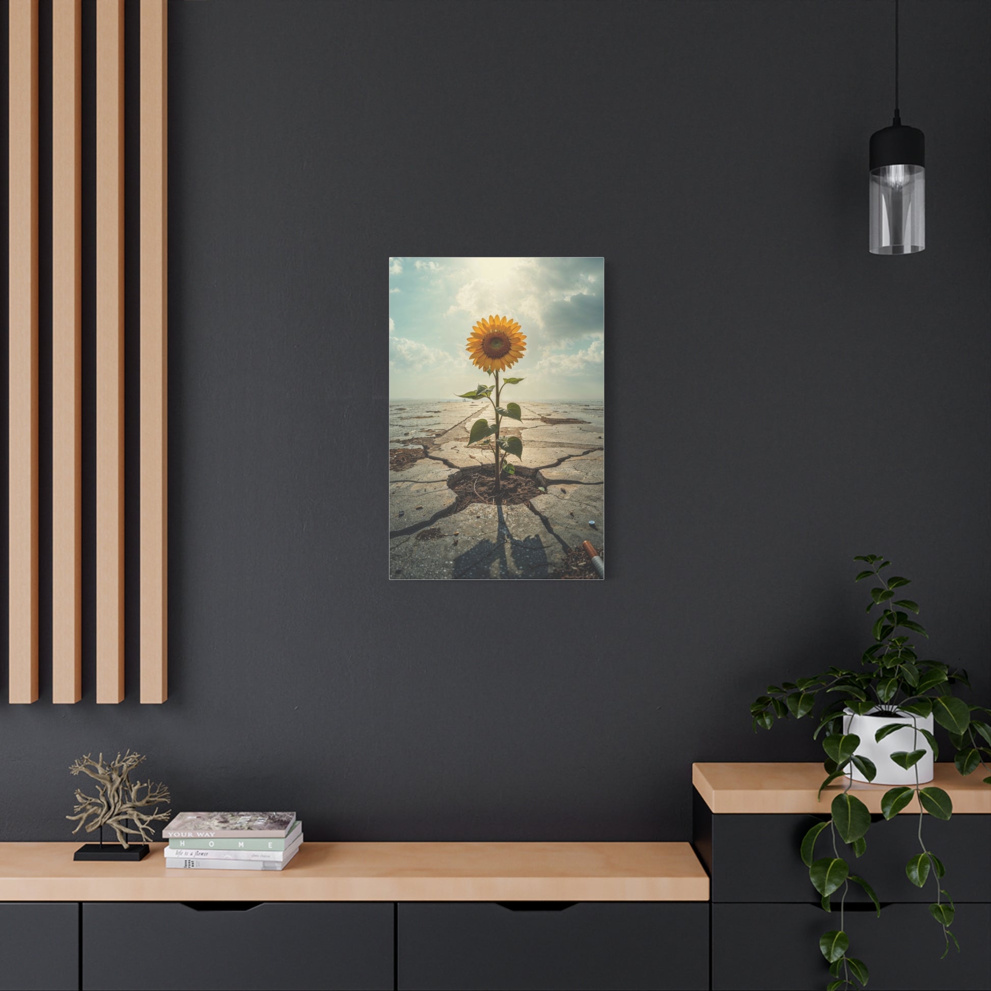 Inspirational Sunflower Canvas Wall Art.