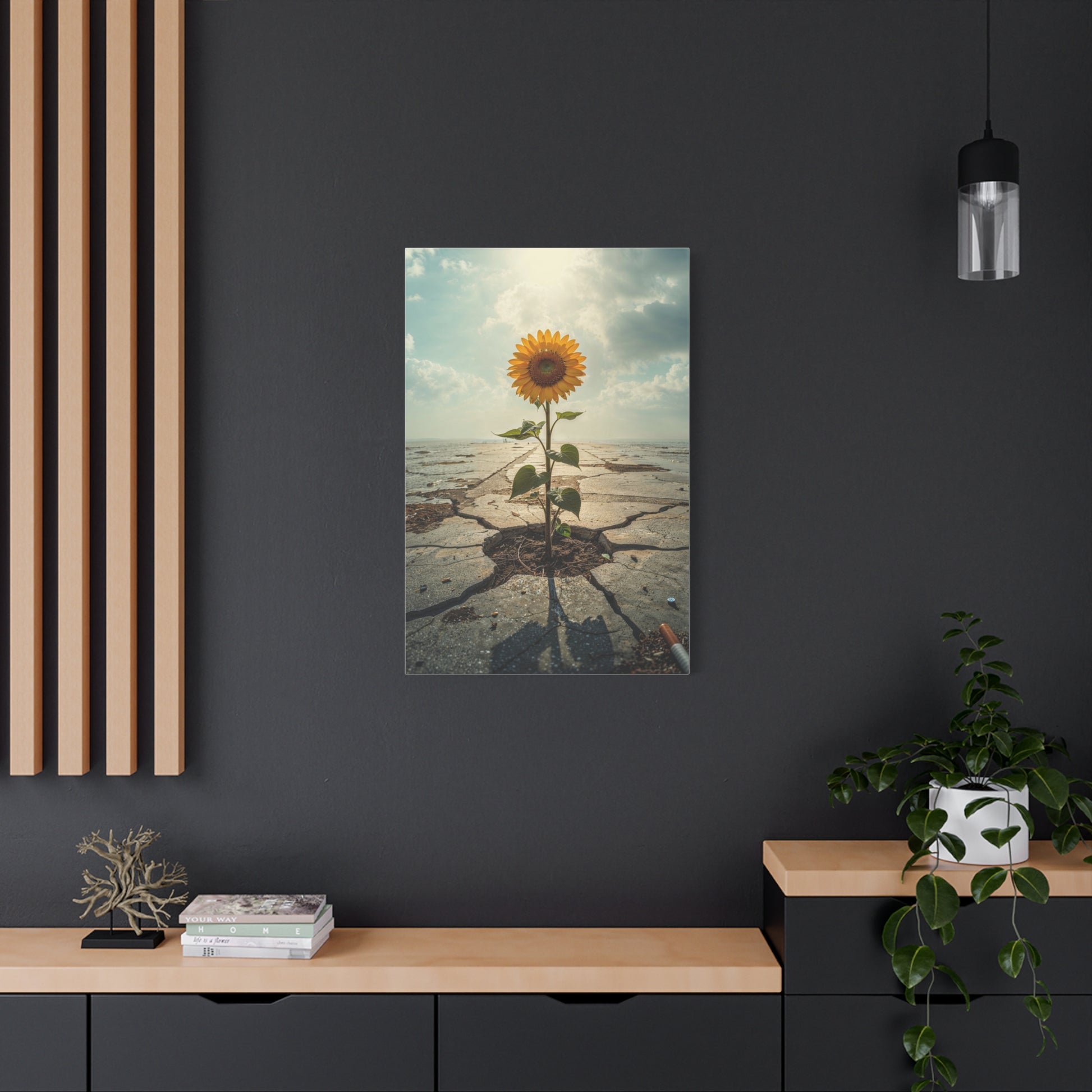Inspirational Sunflower Canvas Wall Art.