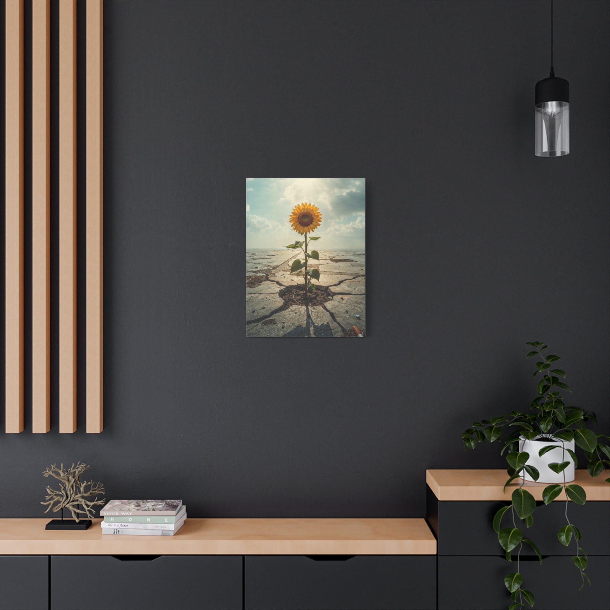 Inspirational Sunflower Canvas Wall Art.
