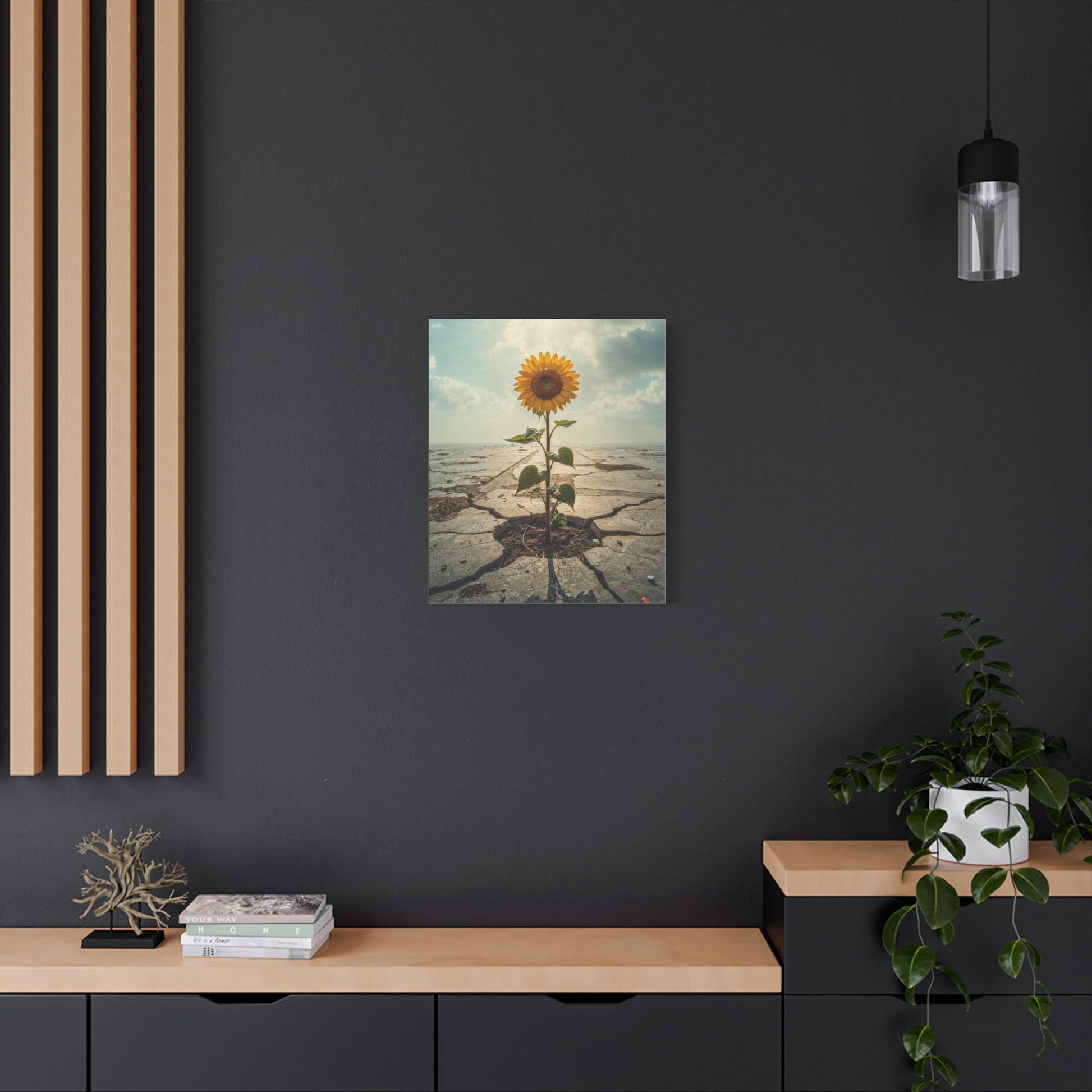 Inspirational Sunflower Canvas Wall Art.