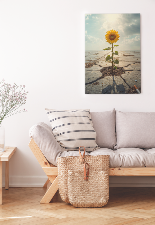 Inspirational Sunflower Canvas Wall Art.