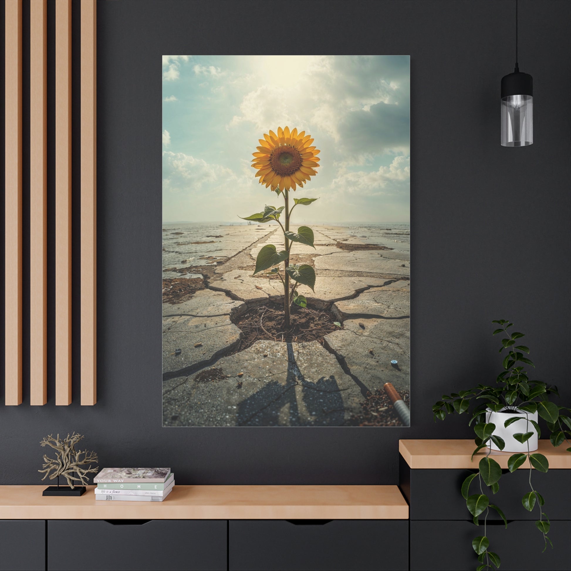Inspirational Sunflower Canvas Wall Art.