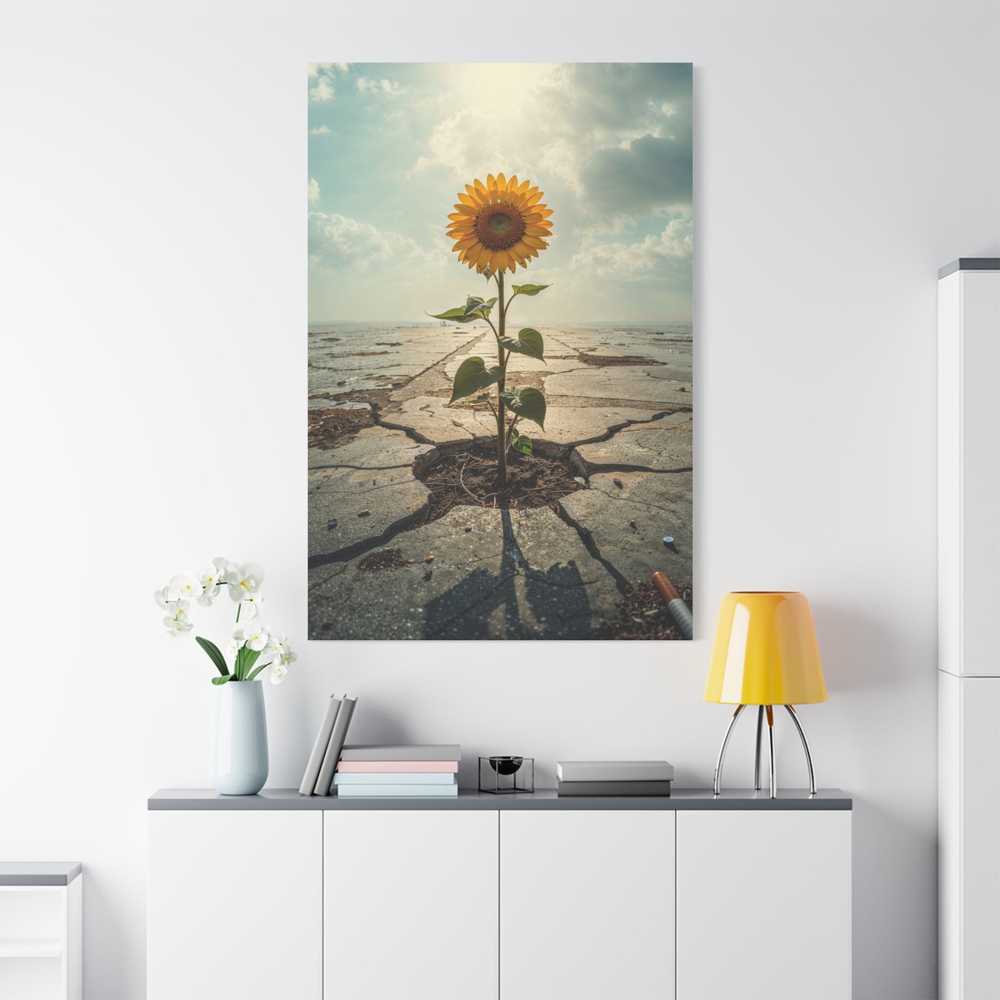 Inspirational Sunflower Canvas Wall Art.
