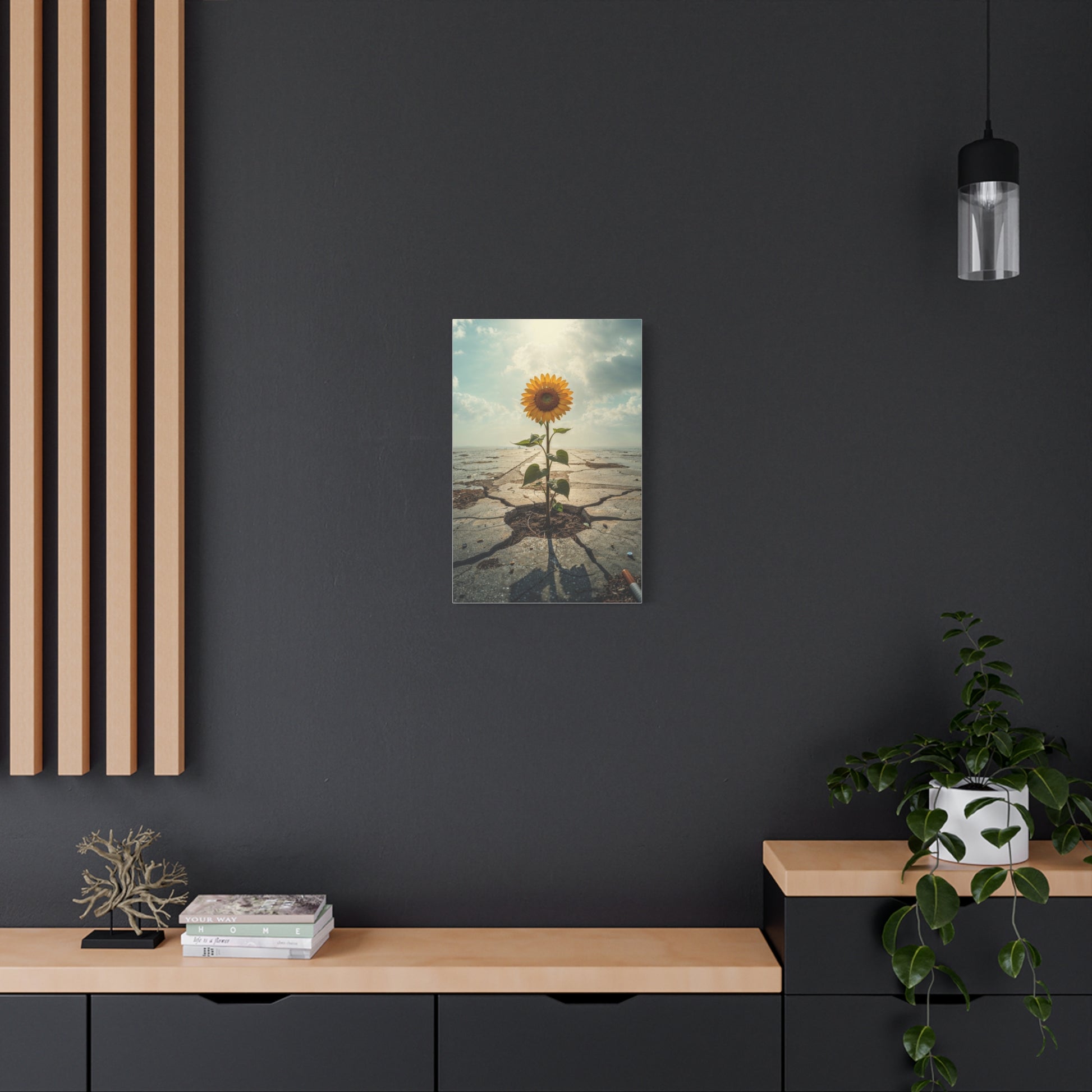 Inspirational Sunflower Canvas Wall Art.