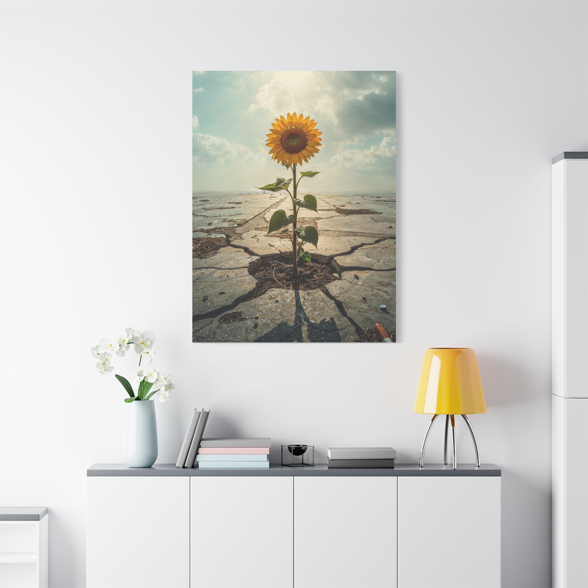Inspirational Sunflower Canvas Wall Art.