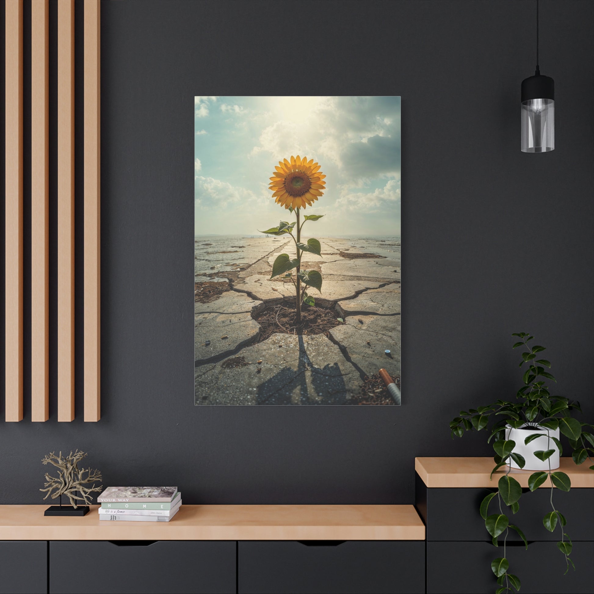 Inspirational Sunflower Canvas Wall Art.